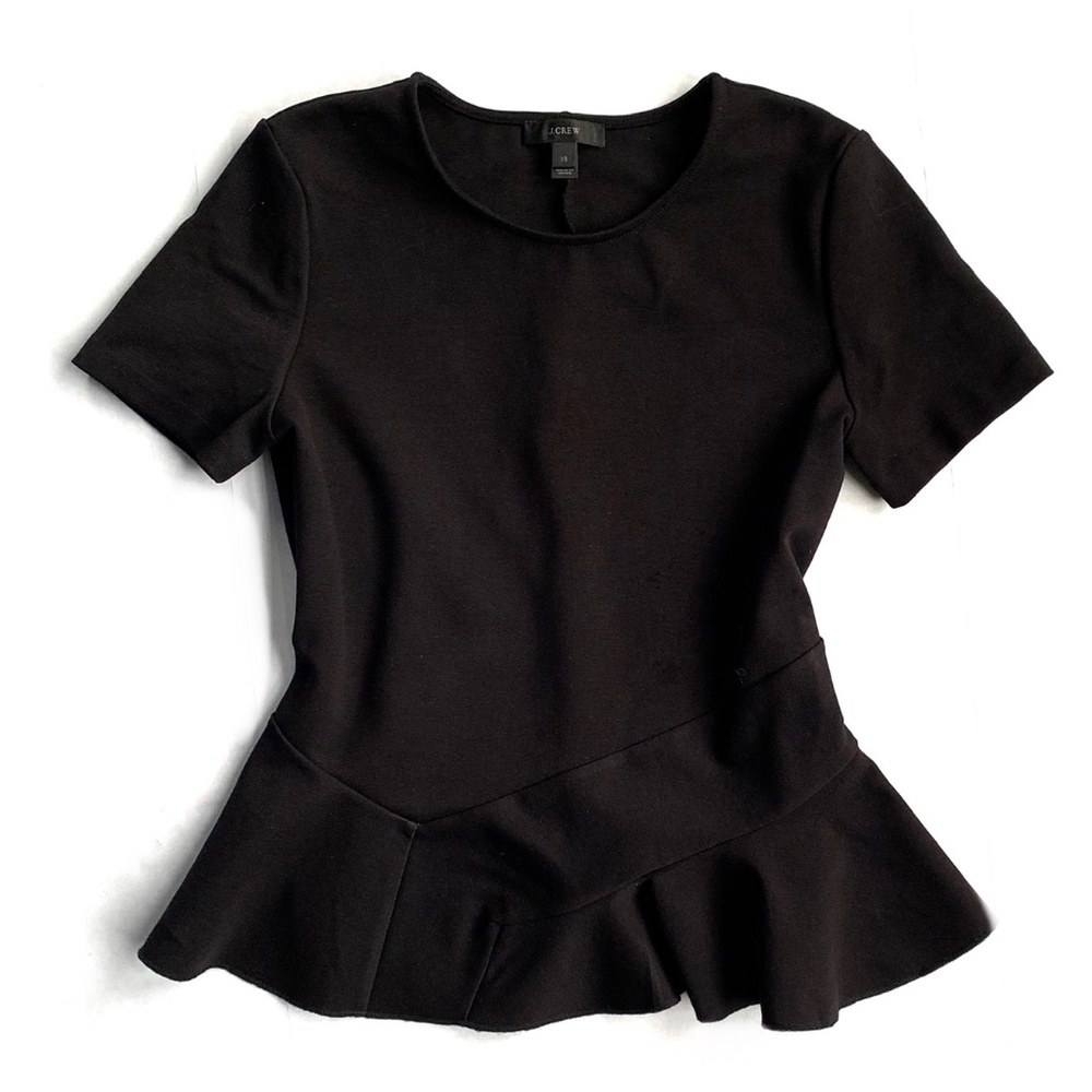 J. Crew Black Peplum Top